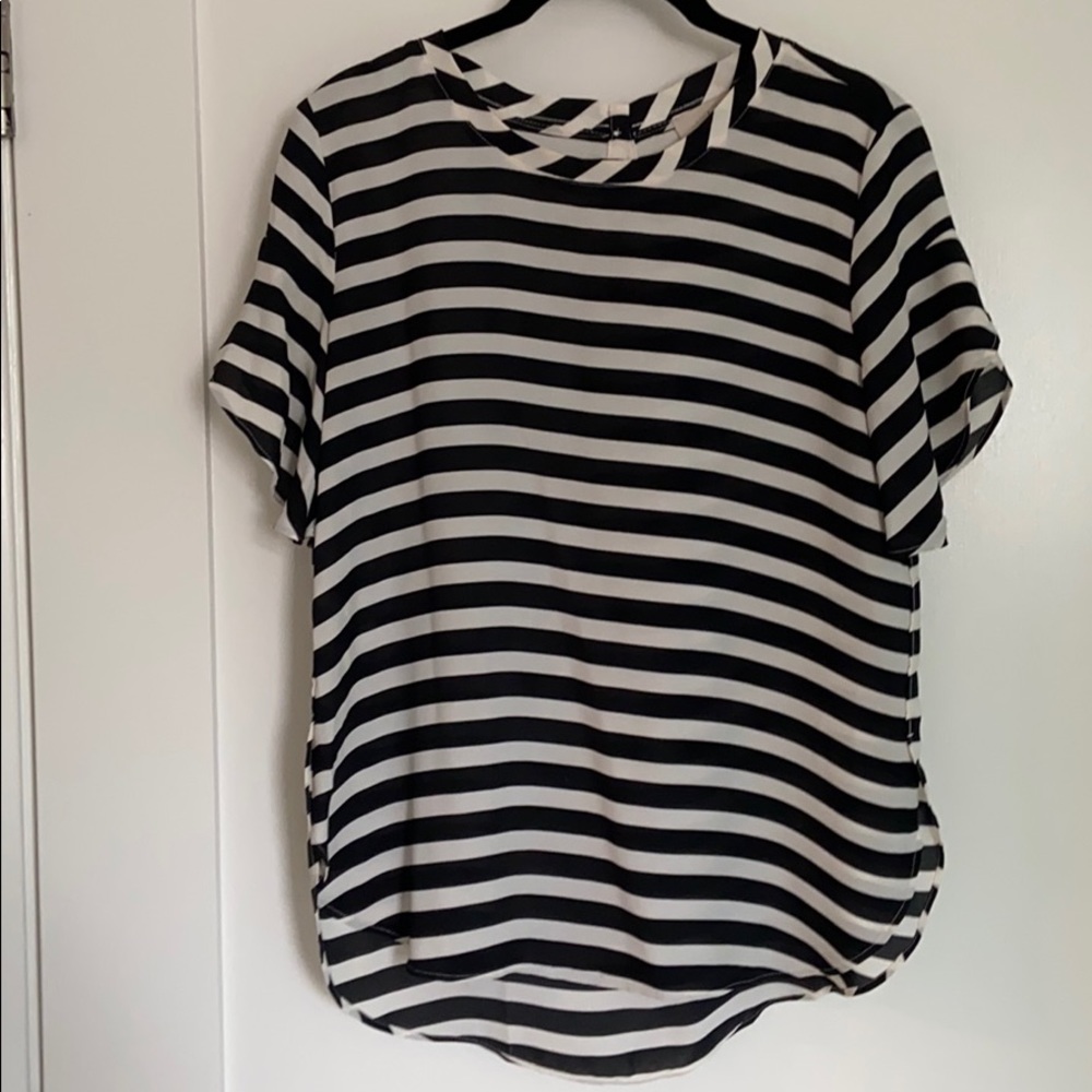 LOFT black white striped top
